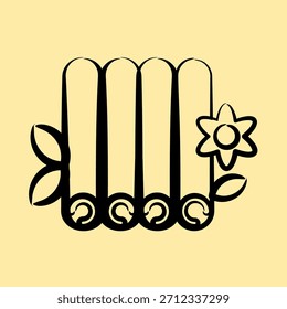 Icono de canela. Elementos de cafetería. Icono en estilo dibujado a mano.