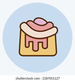 Icon Cinnamon Roll. suitable for Bakery symbol. flat style. simple design editable. design template vector. simple illustration