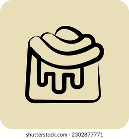 Icon Cinnamon Roll. suitable for Bakery symbol. hand drawn style. simple design editable. design template