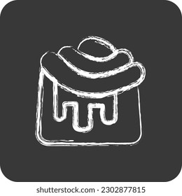 Icon Cinnamon Roll. suitable for Bakery symbol. chalk Style. simple design editable. design template vector