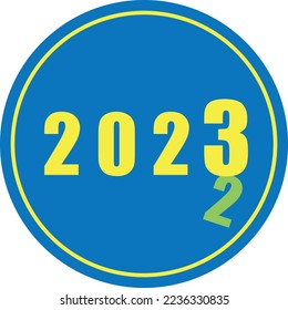 Symbol im Kreis 2022 wechselt zu 2023