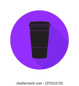 Icon circle Coffee Cup with purple background - Solid Design - Vector