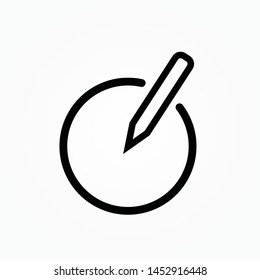 icon circle compose draw edit write graphic design single icon vector