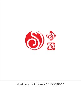 icon circle letter S logo design concept