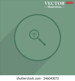 Icon circle on a green background with shadow, Search wi-fi network , vector illustration, EPS 10