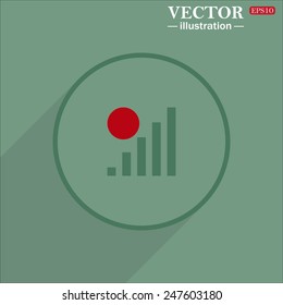 Icon circle on a green background with shadow