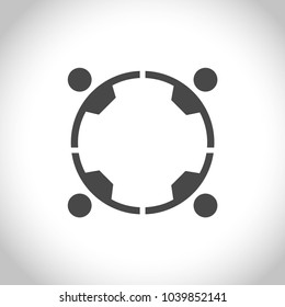 Icon circle and people are gray. Icon people network. connection people