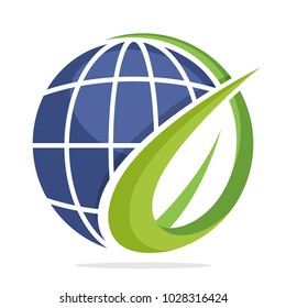 icon circle shape logo with the concept of environmentally sustainable earth