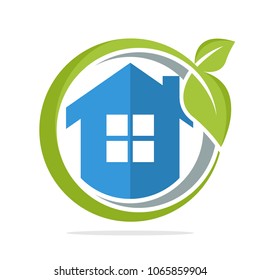 the icon of circle shape logo with the concept of environmentally friendly home energy management