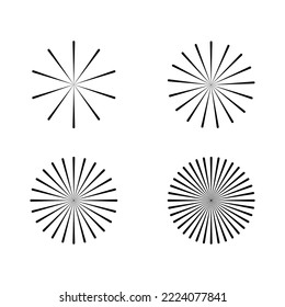 Symbol mit Symbolen der Kreiselrochen. Optisches Muster. Rundform. Vektorgrafik. Stockbild.