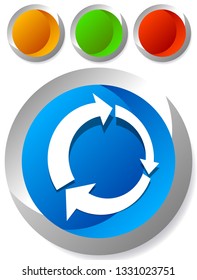 Icon with circular arrow - Revise, centrifuge, synchronize concepts
