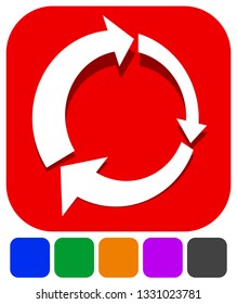 Icon with circular arrow - Revise, centrifuge, synchronize concepts