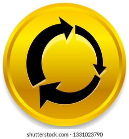 Icon with circular arrow - Revise, centrifuge, synchronize concepts