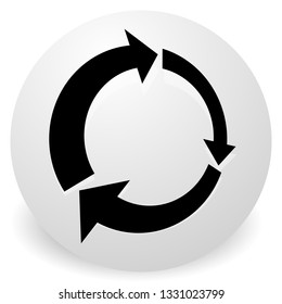 Icon with circular arrow - Revise, centrifuge, synchronize concepts