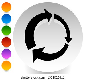 Icon with circular arrow - Revise, centrifuge, synchronize concepts