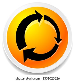 Icon with circular arrow - Revise, centrifuge, synchronize concepts
