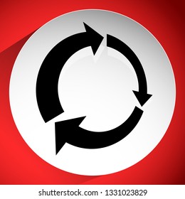Icon with circular arrow - Revise, centrifuge, synchronize concepts