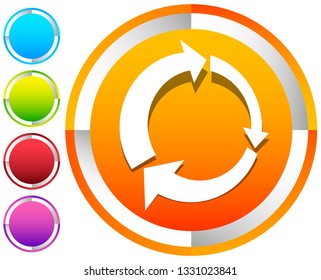 Icon with circular arrow - Revise, centrifuge, synchronize concepts