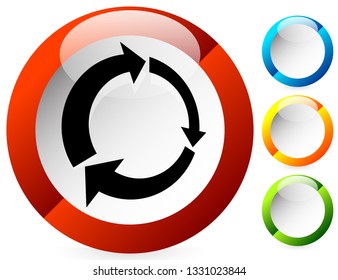 Icon with circular arrow - Revise, centrifuge, synchronize concepts