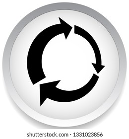 Icon with circular arrow - Revise, centrifuge, synchronize concepts
