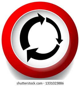 Icon with circular arrow - Revise, centrifuge, synchronize concepts