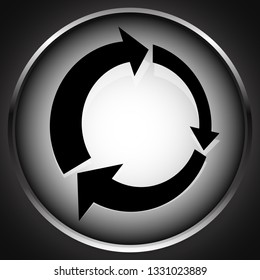 Icon with circular arrow - Revise, centrifuge, synchronize concepts