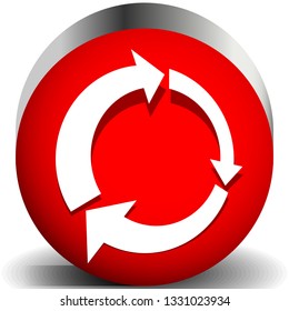Icon with circular arrow - Revise, centrifuge, synchronize concepts