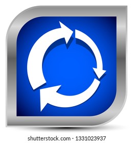 Icon with circular arrow - Revise, centrifuge, synchronize concepts