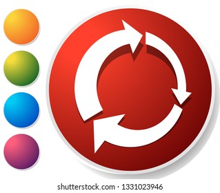 Icon with circular arrow - Revise, centrifuge, synchronize concepts