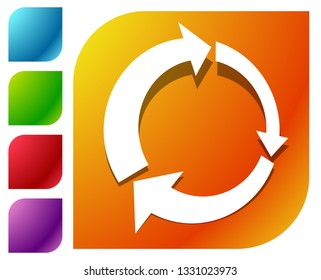 Icon with circular arrow - Revise, centrifuge, synchronize concepts