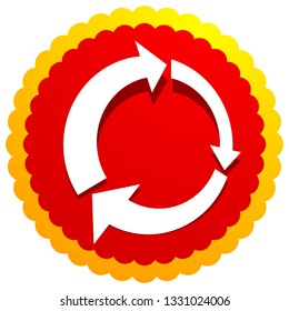 Icon with circular arrow - Revise, centrifuge, synchronize concepts