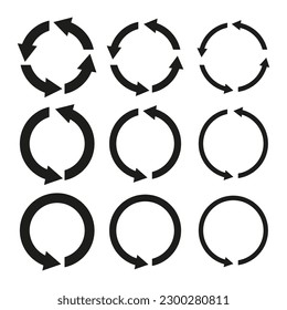 Icon with circular arrows. Vector infographic. Icon set. Vector illustration.
