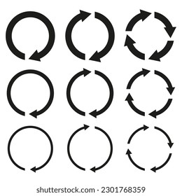 Icon with circular arrows. Vector infographic. Icon set. Vector illustration.