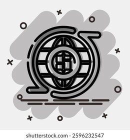 Icon circular economic. Economy elements. Icon in comic style.