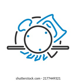 Icon Of Circular Saw. Bold outline design with editable stroke width. Vector Illustration.