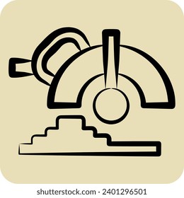 Icon Circular Saw. related to Construction symbol. hand drawn style. simple design editable. simple illustration