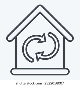 Icono Circulando aire. relacionadas con el símbolo del aire acondicionado. estilo de línea. diseño simple editable. ilustración simple