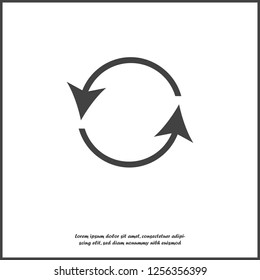  Icon circulating. Reset button, reload icon. Vector circulating  illustration on white isolated background. Layers grouped for easy editing illustration. For your design. 