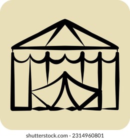 Icon Circus. related to Amusement Park symbol. hand drawn style. simple design editable. simple illustration