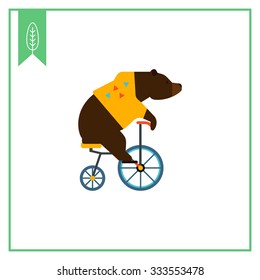 Icon of circus riding bicycle
