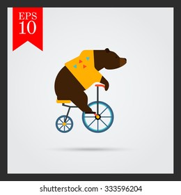 Icon of circus riding bicycle
