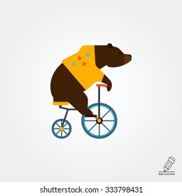 Icon of circus riding bicycle
