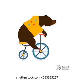 Icon of circus riding bicycle