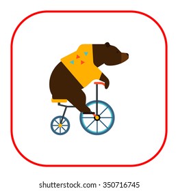 Icon of circus riding bicycle