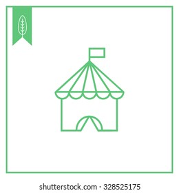 Icon of circus tent with flag on top