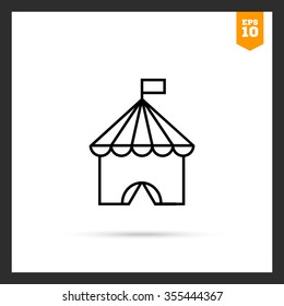 Icon of circus tent with flag on top