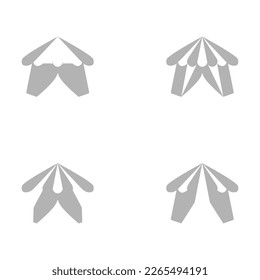 icono de una tienda circular sobre un fondo blanco, ilustración vectorial