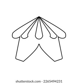 icon of a cirque tent on a white background, vector illustration