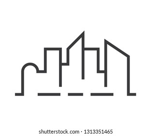 Icon city art line town