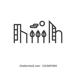 Icon city art line town